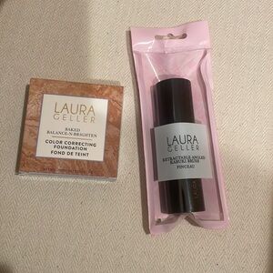 NWT Laura Geller Baked Balance n Brighten and Retractable Angled Kabuki Brush